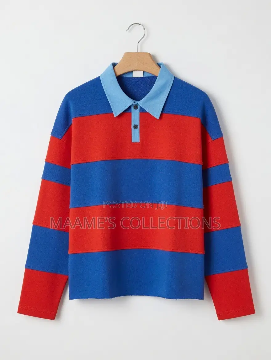 Men’s -Striped Long-Sleeve Polo Shirt