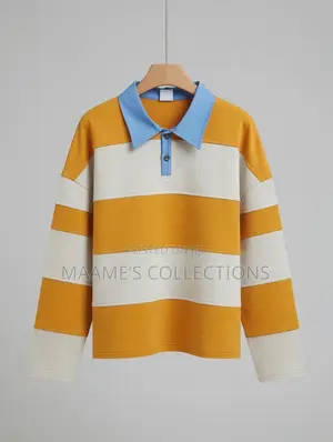 Men’s -Striped Long-Sleeve Polo Shirt