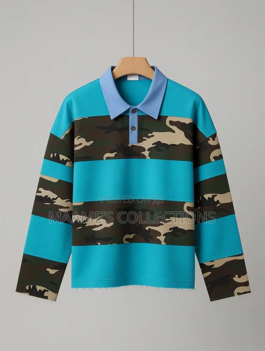 Men’s -Striped Long-Sleeve Polo Shirt