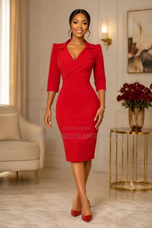 Elegant Red Office Wear