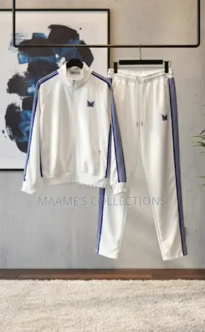 Men’s Designer Needles Butterfly Embroidery Logo Tracksuit Set