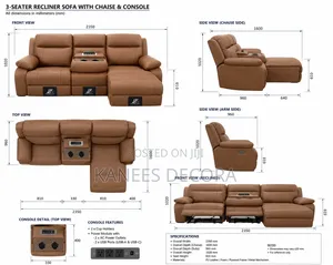 L Shaped Electric Recliner Sofa