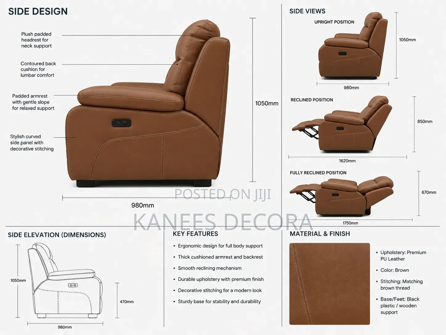 L Shaped Electric Recliner Sofa