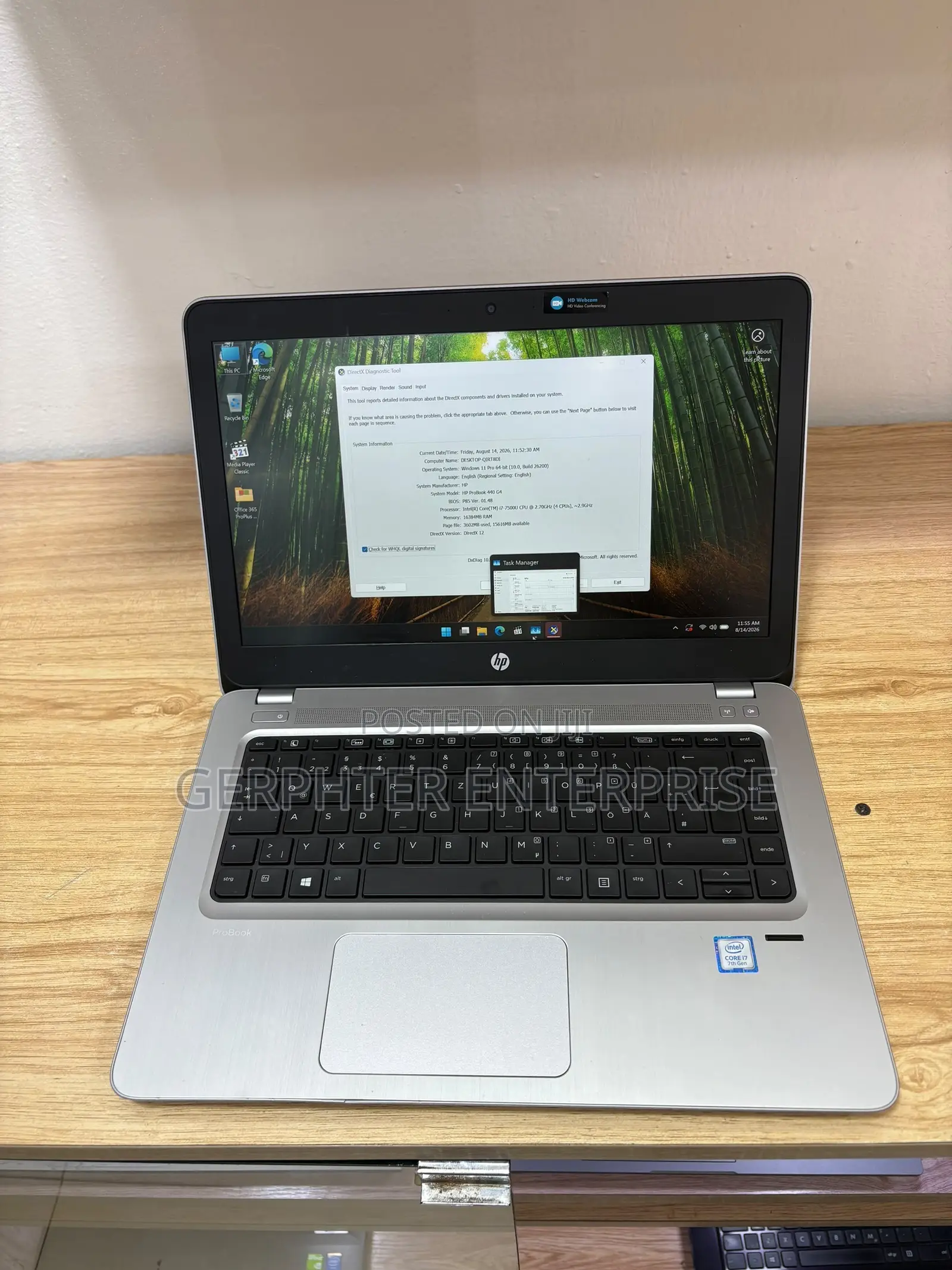 New Laptop HP ProBook 440 G4 8GB Intel Core i7 SSD 128GB