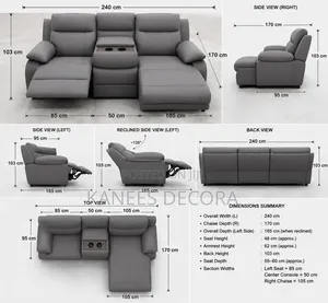 Manual L Shaped Recliner Sofa
