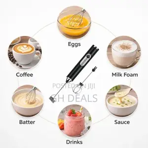 KITCHA Rechargeable Milk Frother Electric Egg Beater – 3-Speed USB
