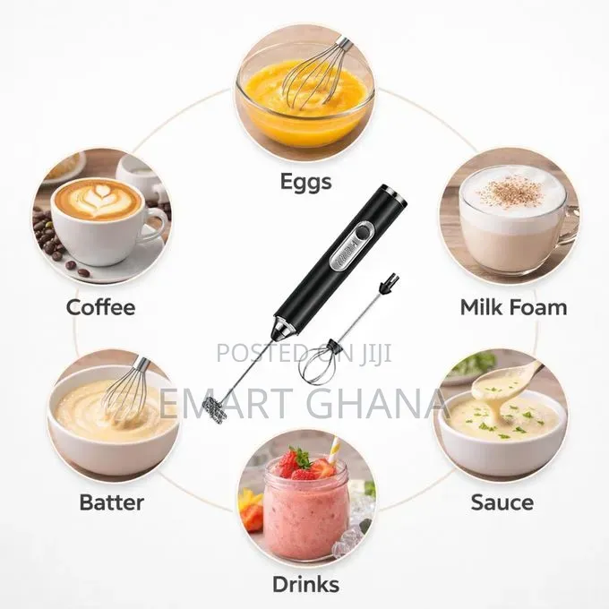 KITCHA Rechargeable Milk Frother Electric Egg Beater – 3-Speed USB