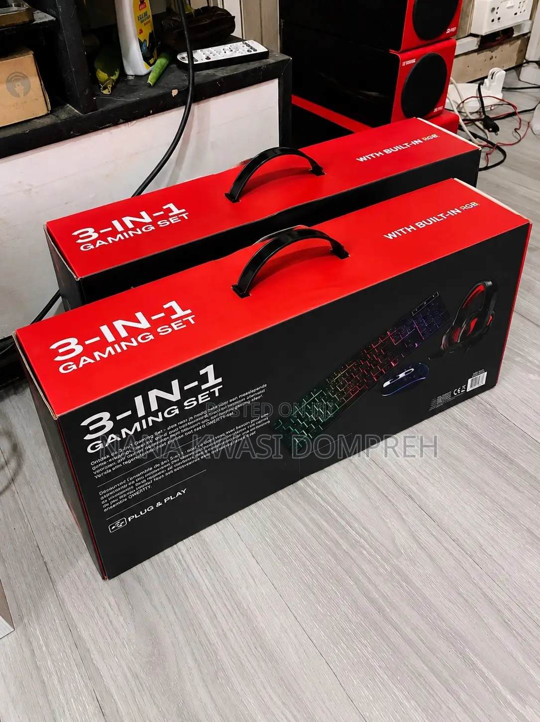 UK 3 in 1 Wired Gaming Keyboard, Headphones and Mouse RGB LIGHT