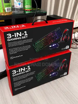 UK 3 in 1 Wired Gaming Keyboard, Headphones and Mouse RGB LIGHT