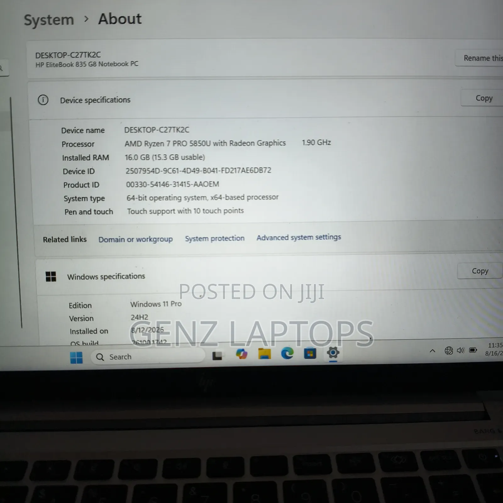 Laptop HP EliteBook 840 G8 16GB AMD Ryzen 7 SSD 500GB