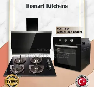 Luxell 60cm Inbuilt Glass Burner Set. Oven, Hob and Heat Extractor