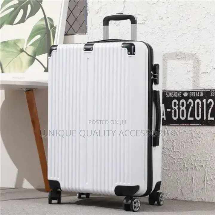 Premium ABS Material Business Trolley Suitcase , White and Rose Gold