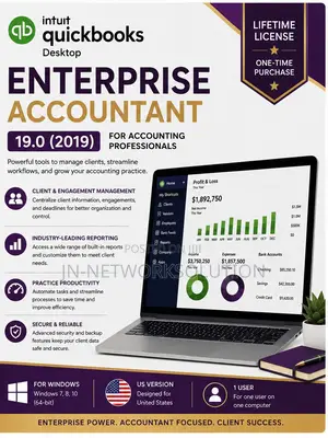 Intuit QuickBooks Desktop Enterprise Accountant 19.0 (2019) Lifetime