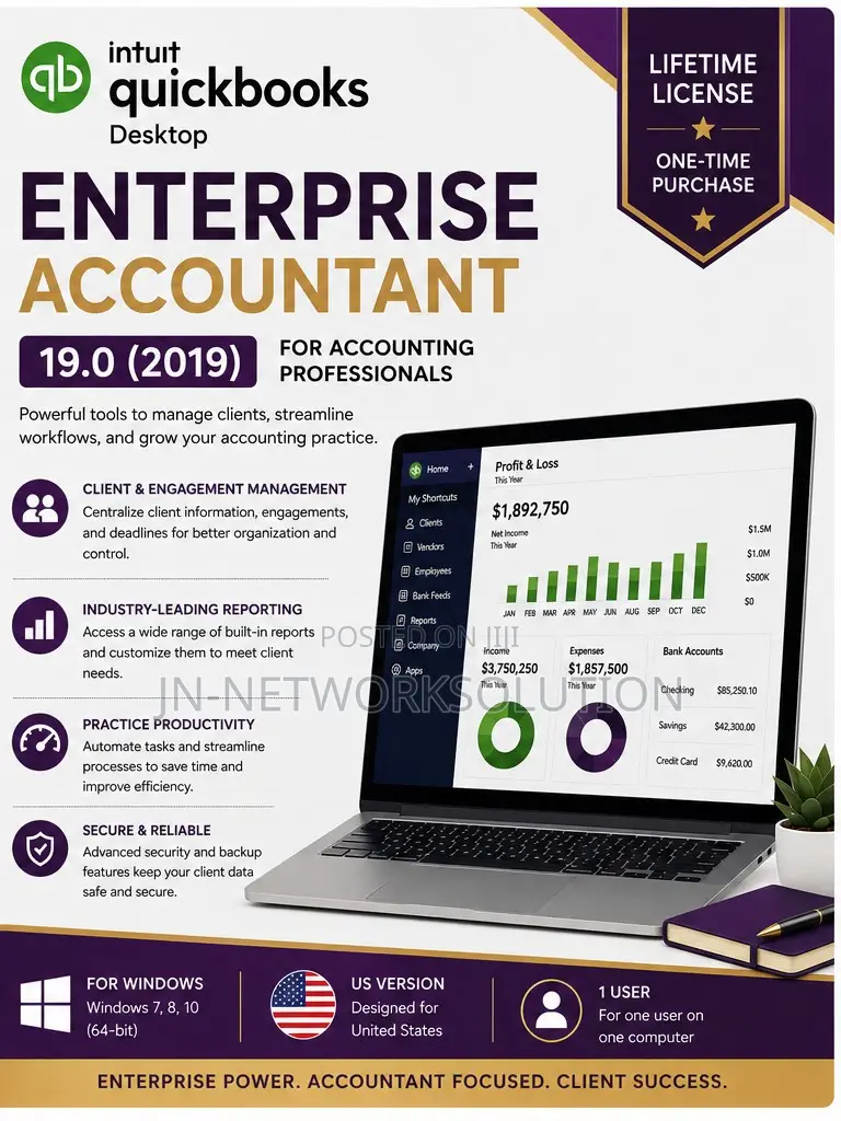 Intuit QuickBooks Desktop Enterprise Accountant 19.0 (2019) Lifetime