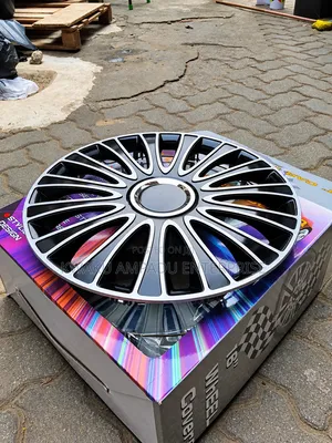 Black Silver Multi-Spoke Wheel Cover 14", 15", 16"