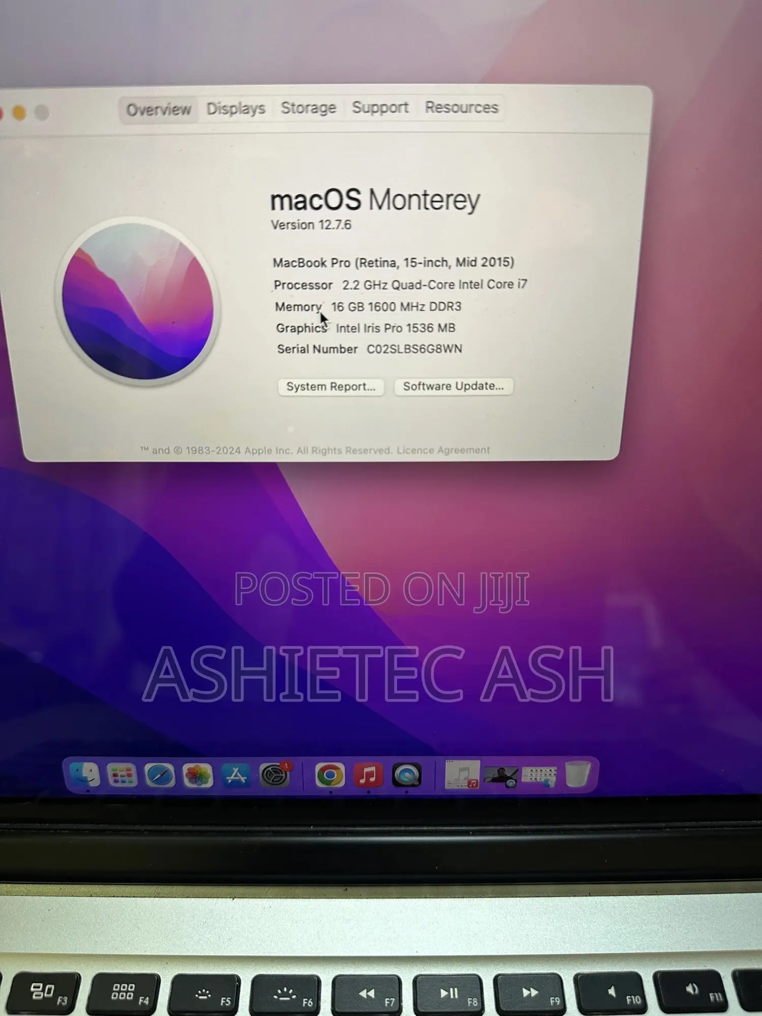 Laptop Apple MacBook Pro 2015 16GB Intel Core i7 SSD 256GB