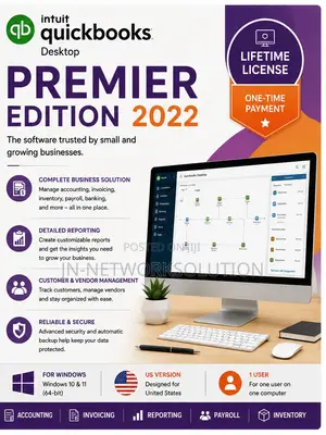 Intuit QuickBooks Desktop Premier Edition 2022 Lifetime (US Version)
