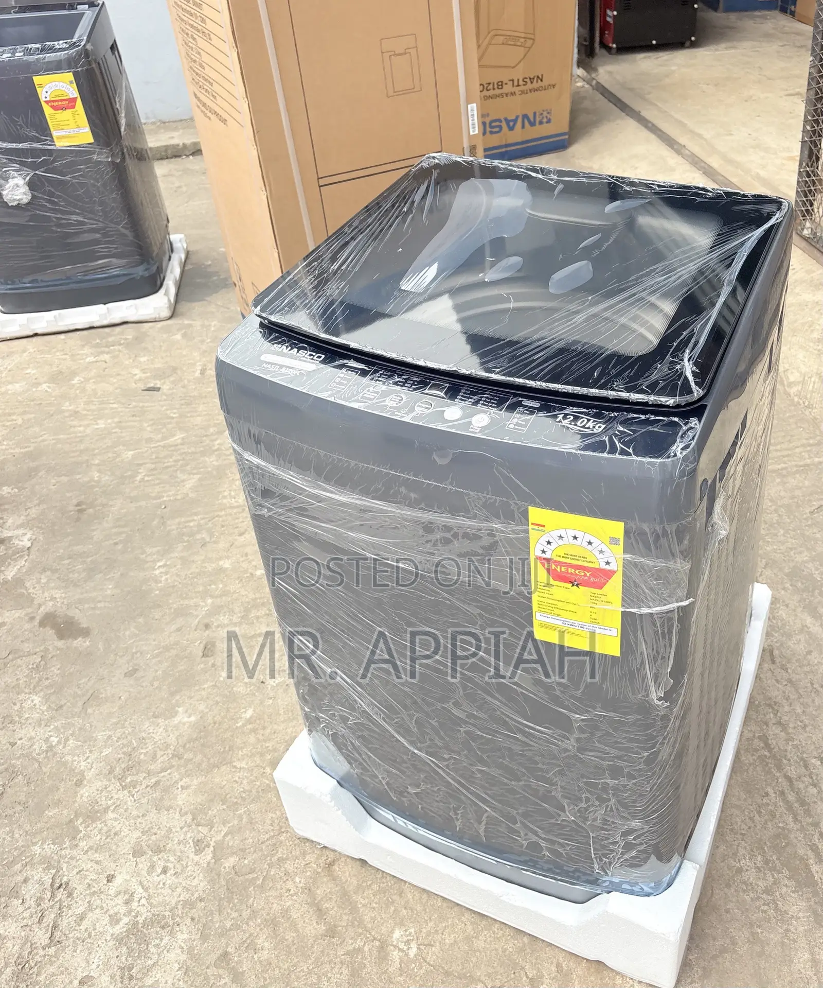 Original Nasco Full Automatic Washing Machine(12kg)Dark Gray 