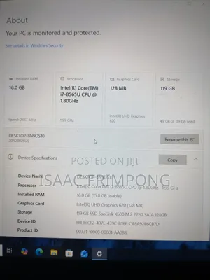 Laptop Lenovo ThinkPad T490s 16GB Intel Core i7 SSD 128GB