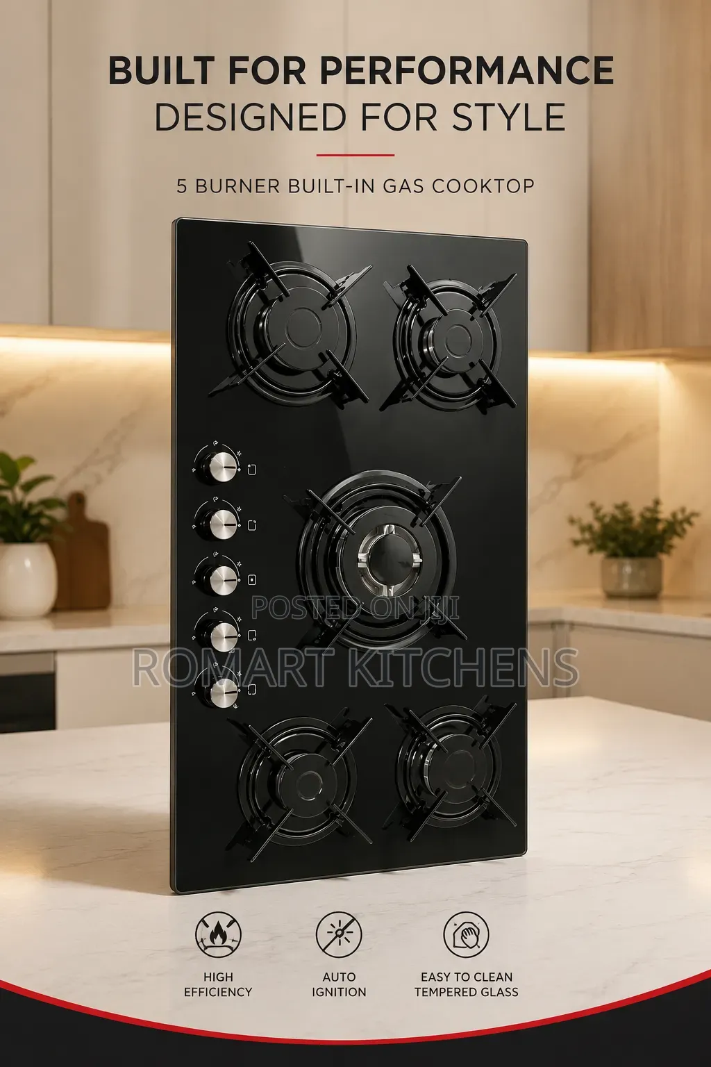 Quality Turkish 90cm Inbuilt Glass Burner. With Auto Ignition Switch