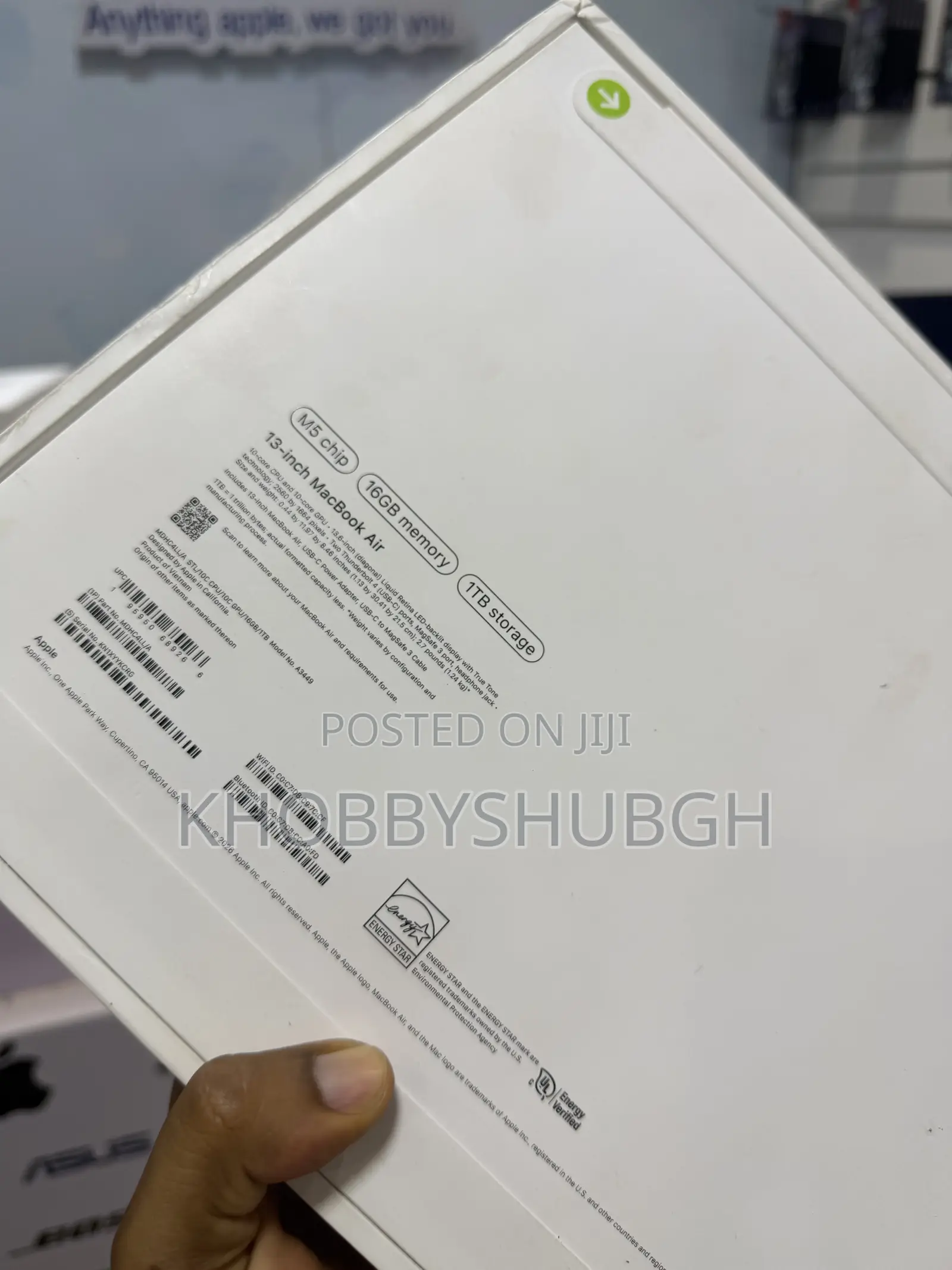 New Laptop Apple MacBook Air 2026 M5 16GB Apple M5 SSD 1T