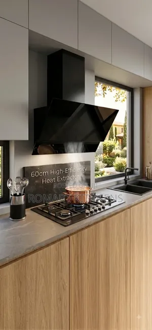 60cm Glass Kitchen Heat Extractor. Touch and Remote Control. No Hole