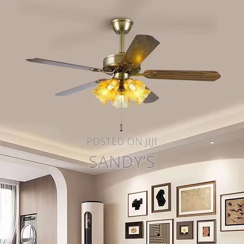 5Blade Fan With Light and Remote With Bulb