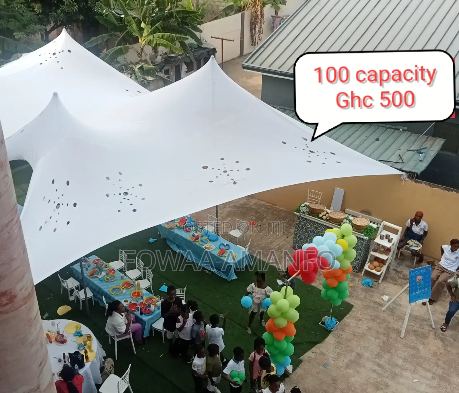 Rental of Chairs and Canopy