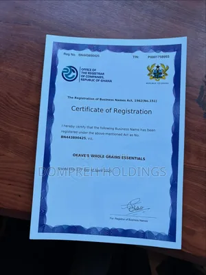 Business Name Registration Certificates