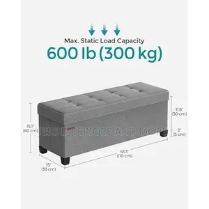 Folding Storage Ottoman Bench for Living Room