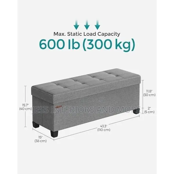 Folding Storage Ottoman Bench for Living Room
