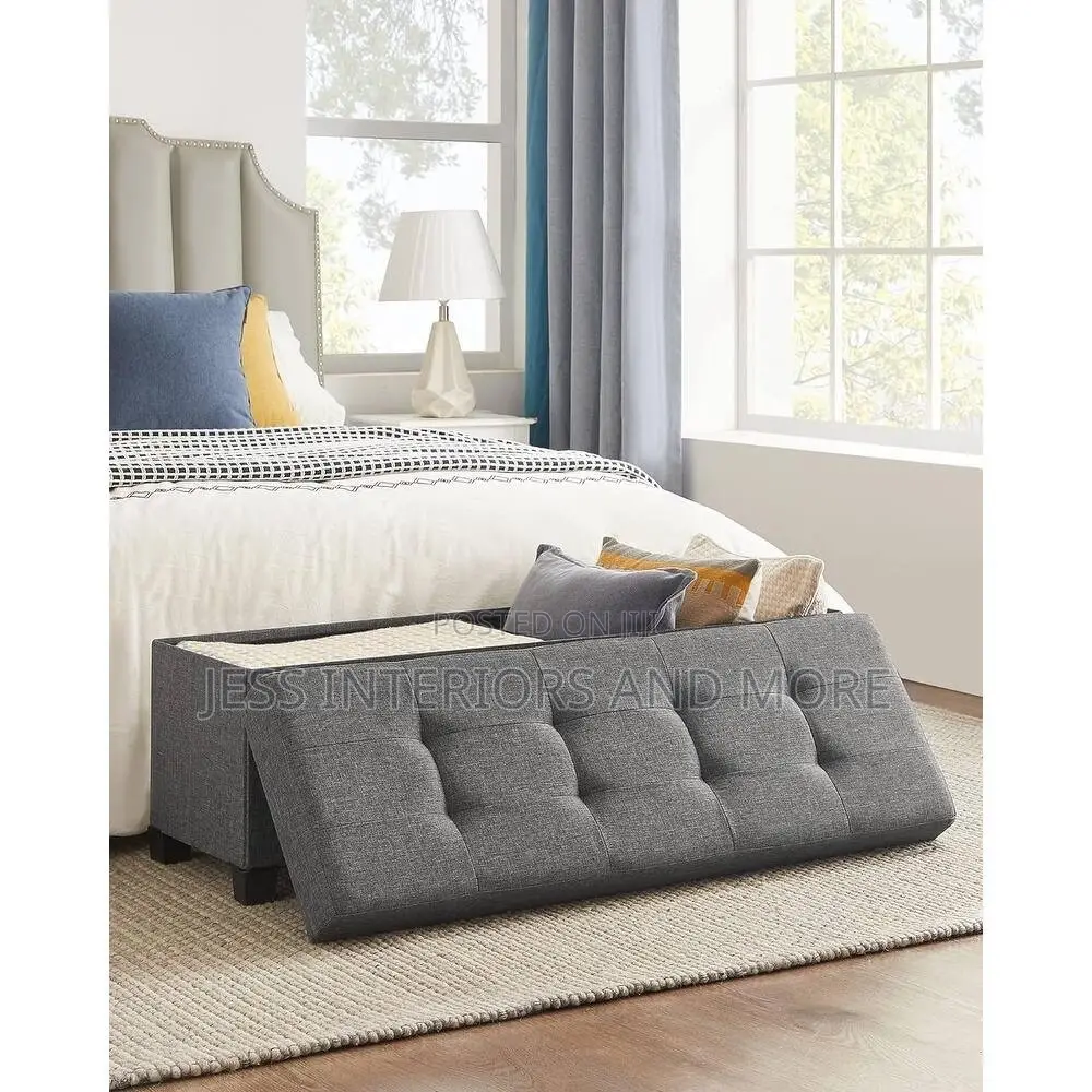 Folding Storage Ottoman Bench for Living Room