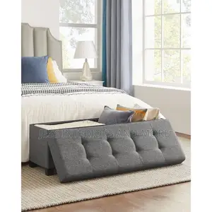 Folding Storage Ottoman Bench for Living Room