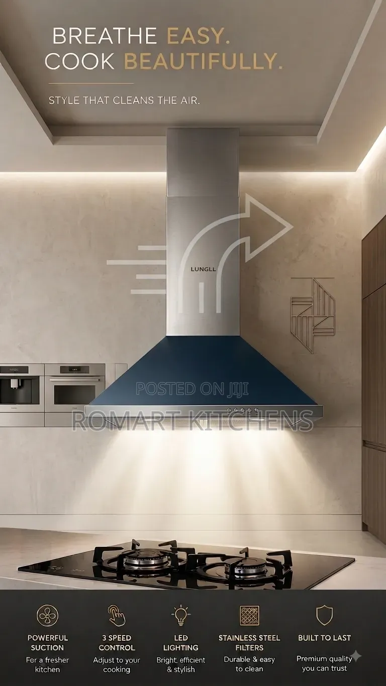 Quality Turkish 60cm Chimney Range Hood. Heat Extractor. No Hole