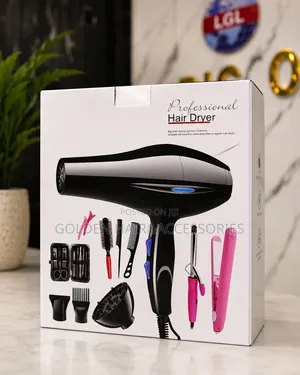 12in1 Professional Dryer Set With Straightener, Curler Nail Care Set