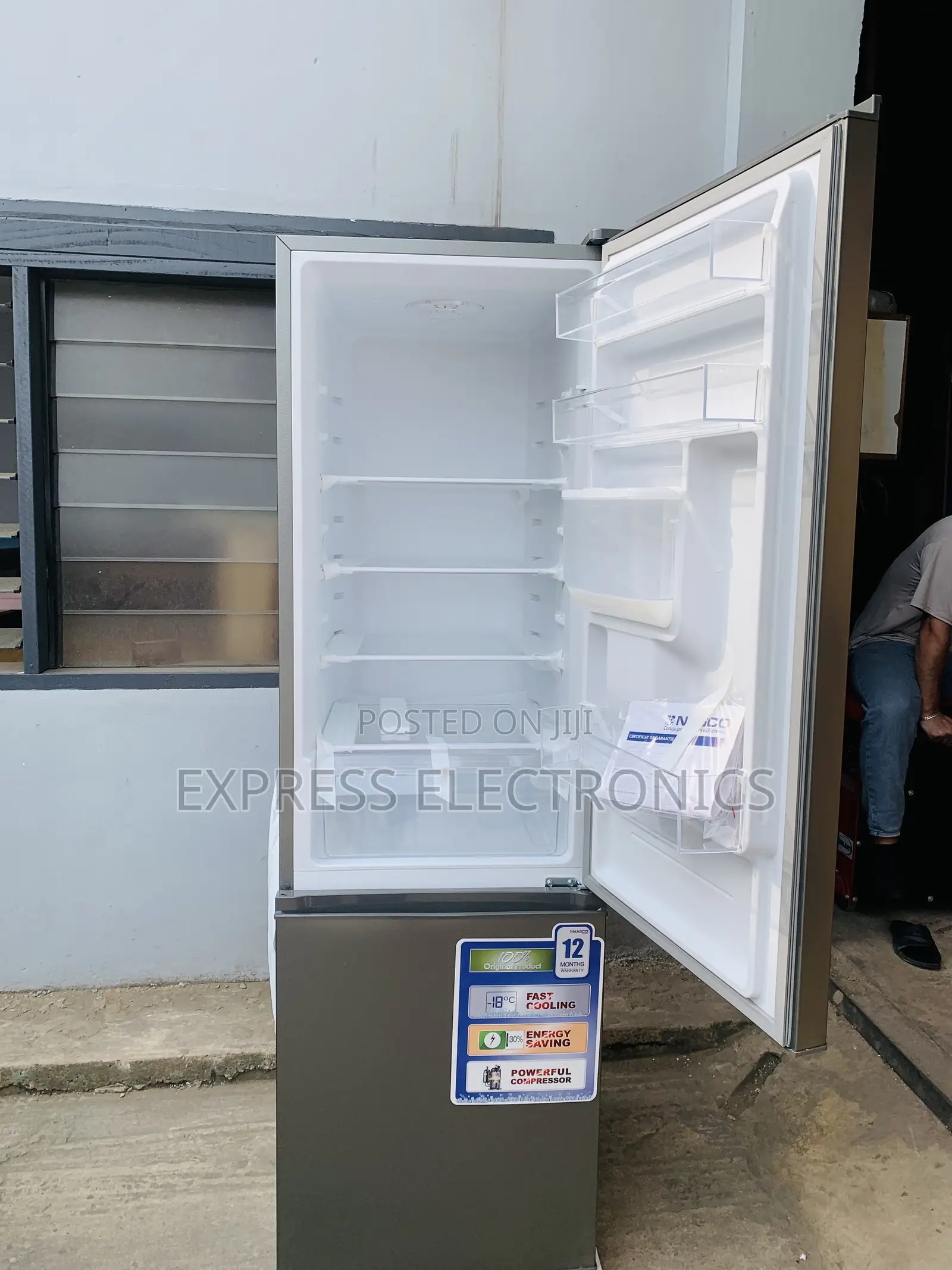Available Now Grey Double Door Fridge Nasco NASD2-36 With Dispenser