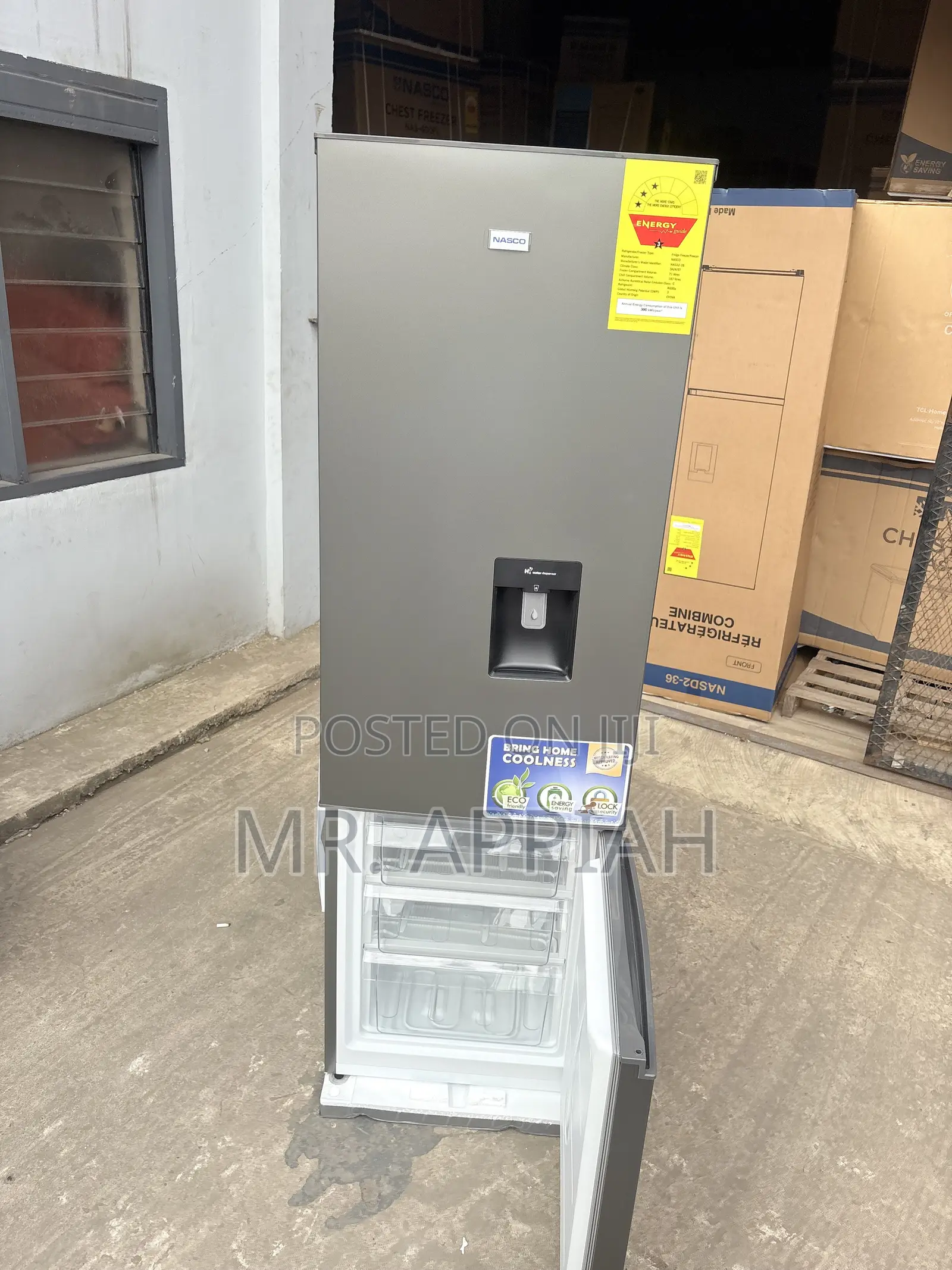 Shop Nasco Nasd2-36 Bottom Freezer Fridge(Gray)255Liters