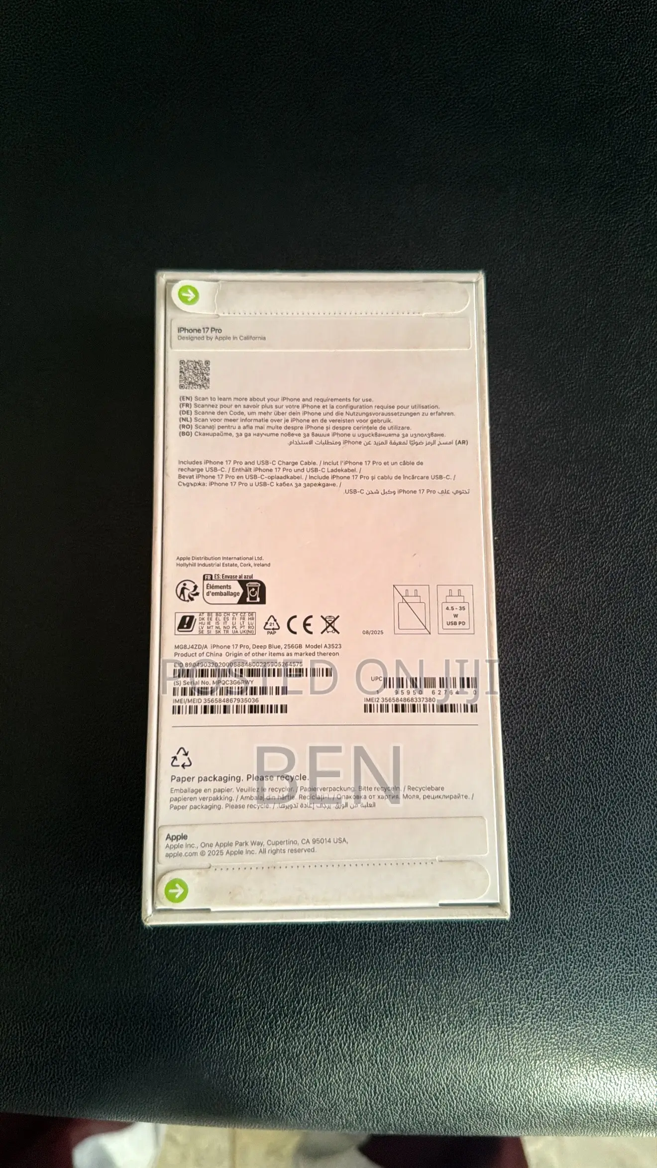 New Apple iPhone 17 Pro 256 GB Blue