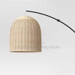 Arc Floor Lamp With Natural Rattan Shade - ThresholdTM