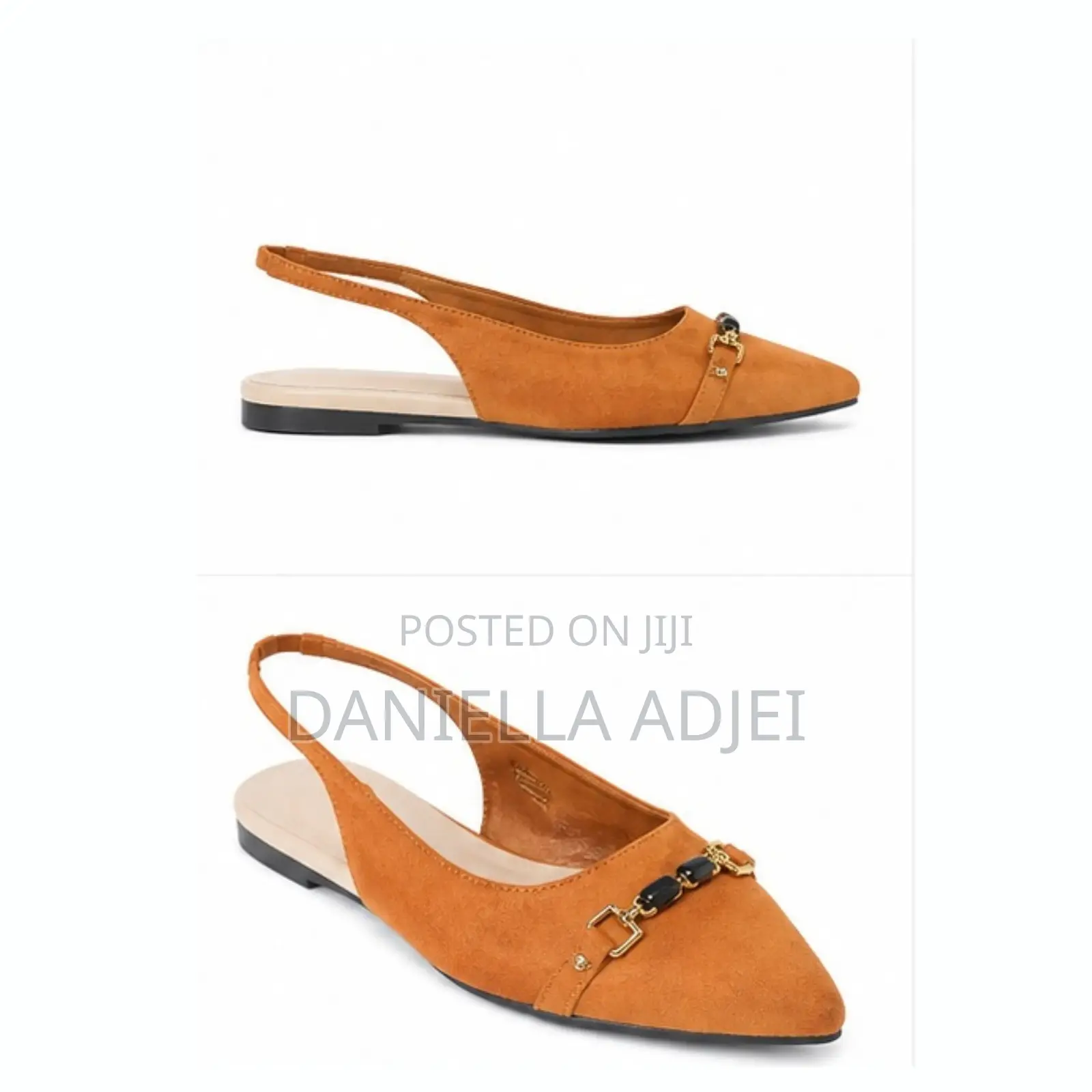 Women’s Pointed Toe Suede Slingback Flat Shoes
