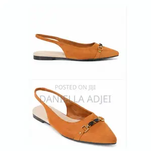 Women’s Pointed Toe Suede Slingback Flat Shoes