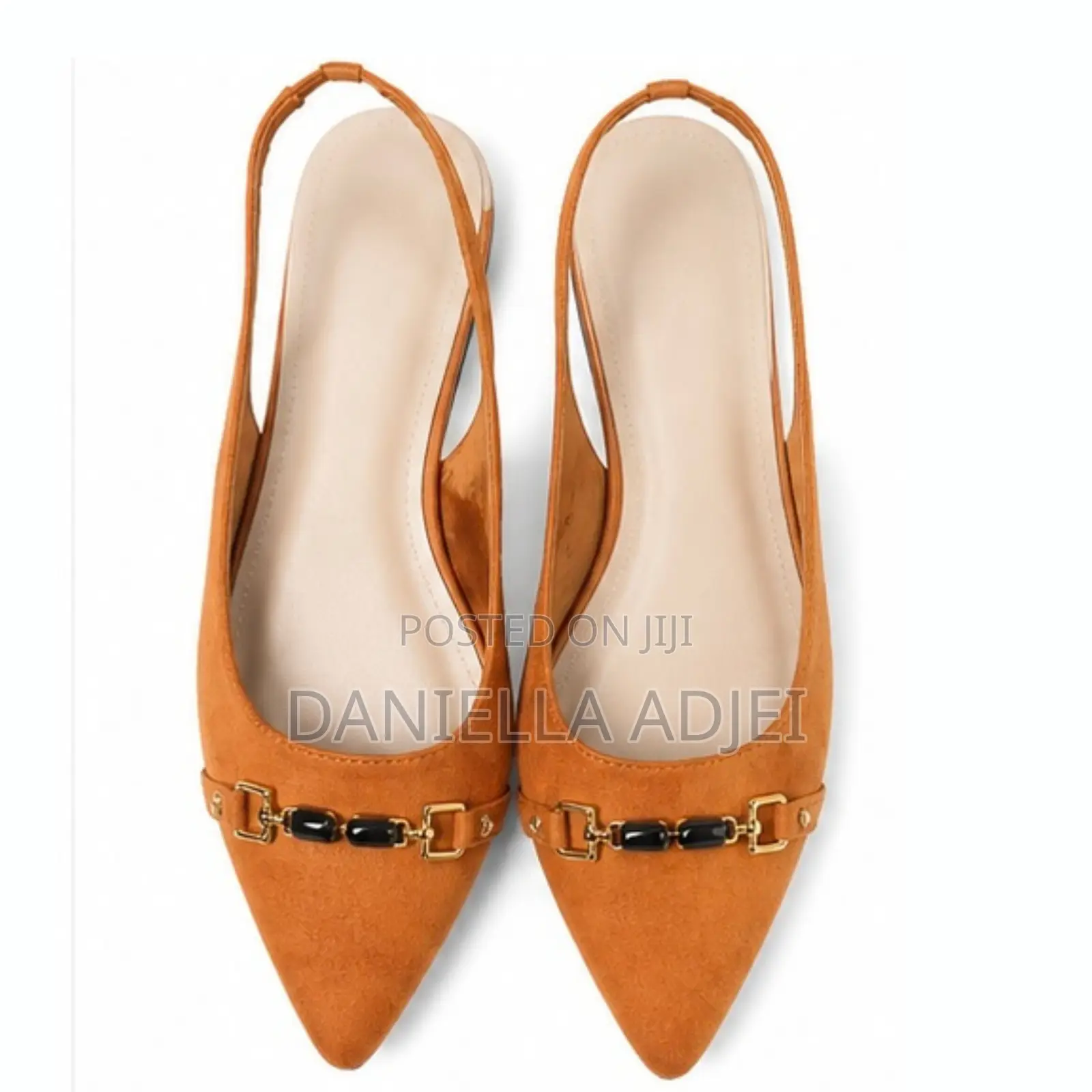 Women’s Pointed Toe Suede Slingback Flat Shoes