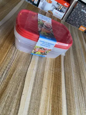 3pcs Airtight Food Storage Containers With Red Lids