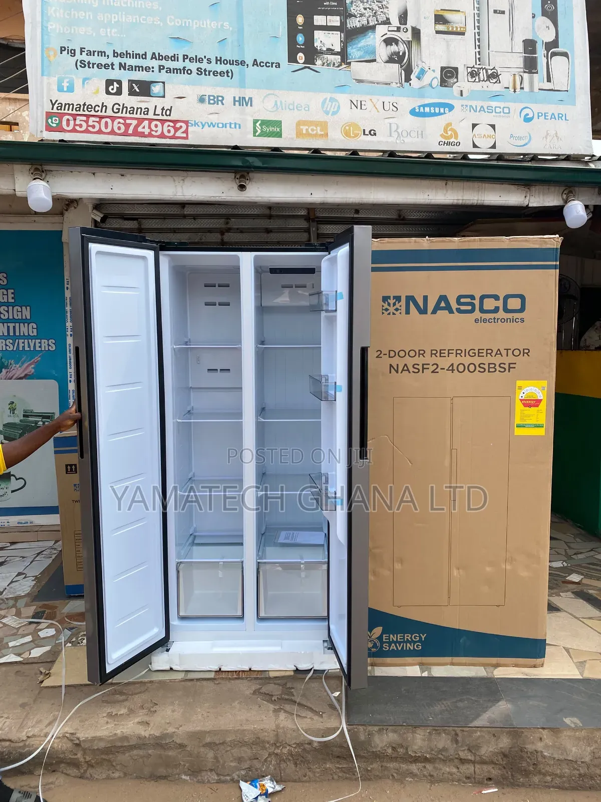 Nasco 400 Litre Side by Side Refrigerator Inbuilt Digital Display