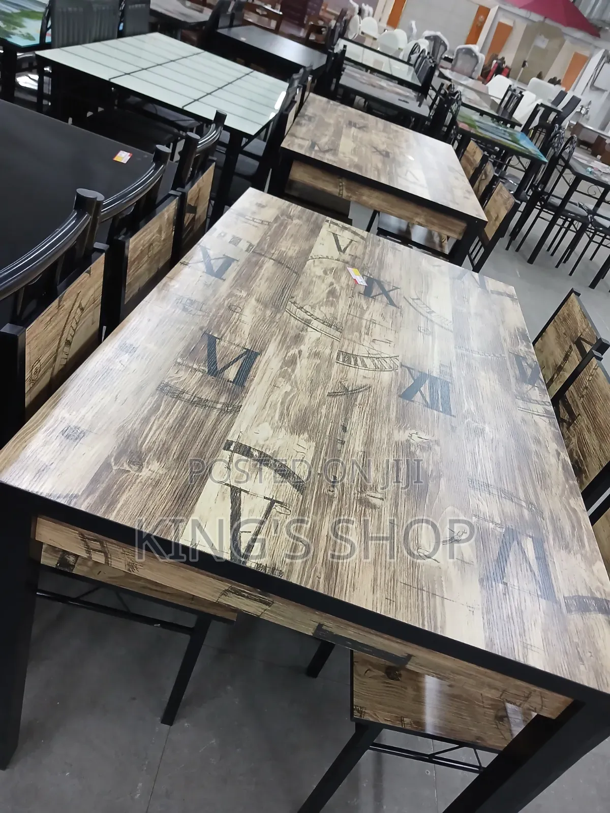 6 Chairs Wooden Dining Table