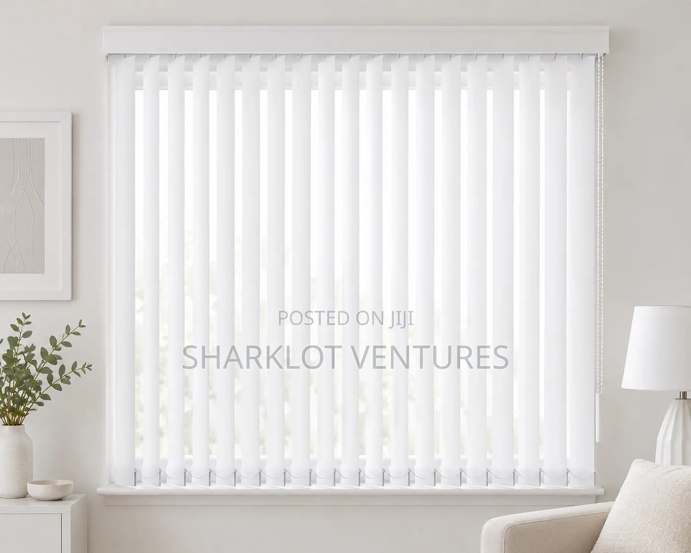 8Feets All White Windows Blinds