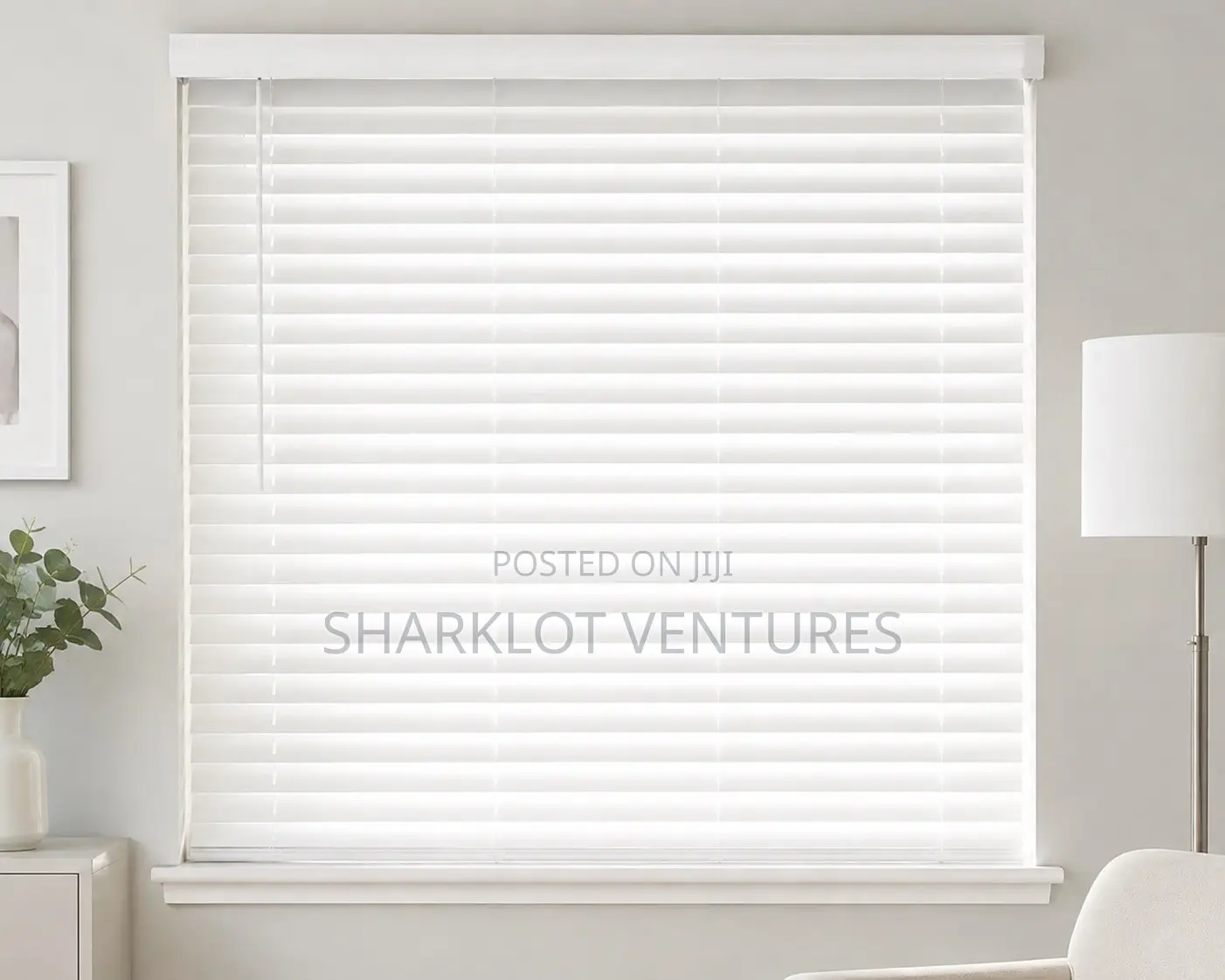 8Feets All White Windows Blinds