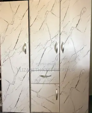 Luxury White Marble-Finish Wardrobe | Modern Design | for Sale