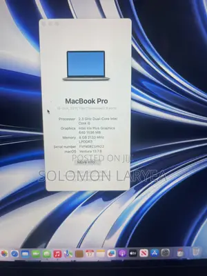 Laptop Apple MacBook Pro 2017 8GB Intel Core i5 SSD 128GB
