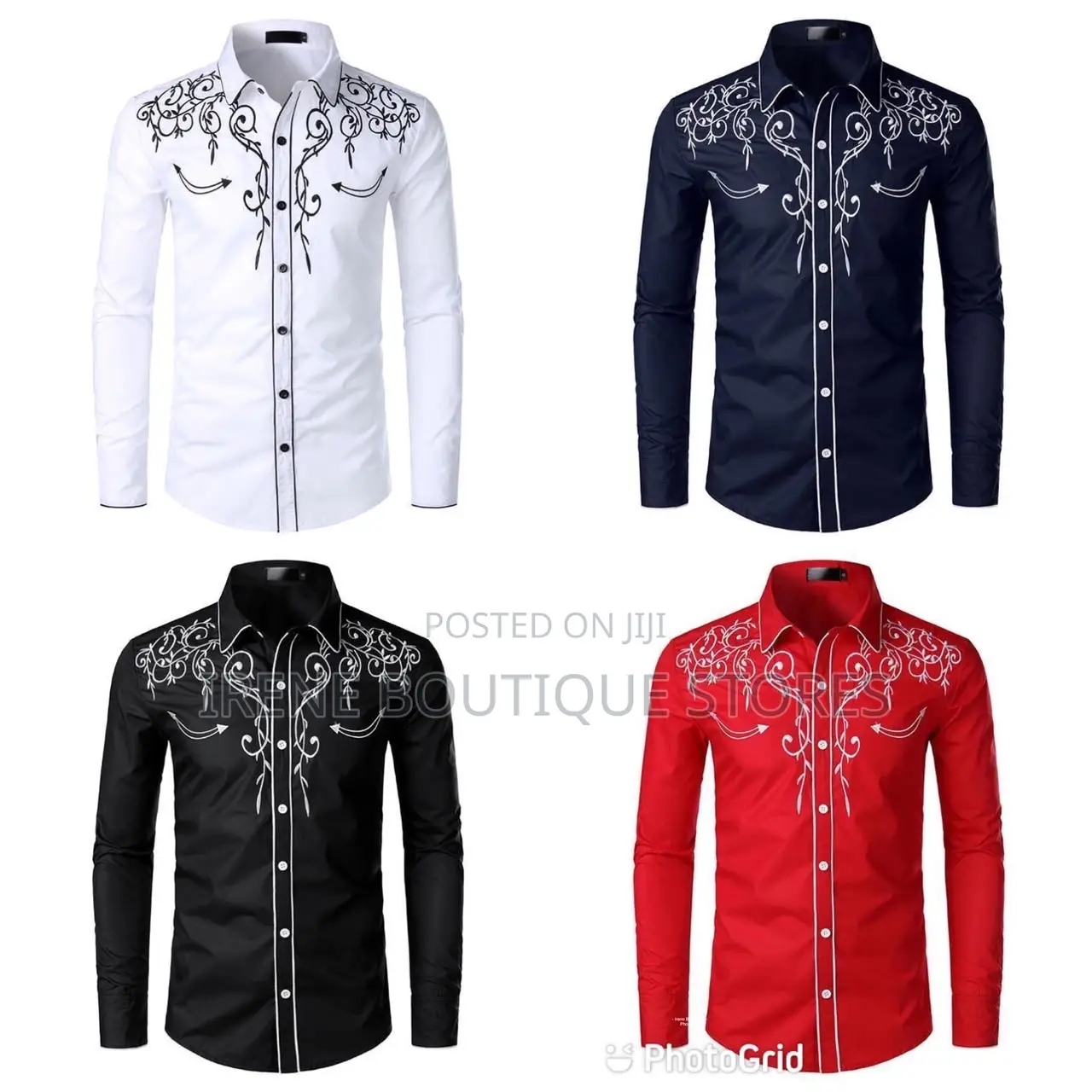 # Embroidery Men's Long Sleeve Shirts – Stylish Classy